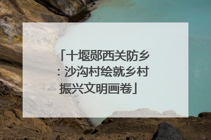 十堰郧西关防乡：沙沟村绘就乡村振兴文明画卷