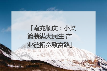 南充顺庆：小菜篮装满大民生 产业链拓宽致富路