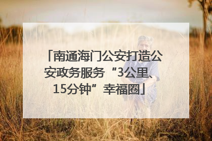 南通海门公安打造公安政务服务“3公里、15分钟”幸福圈