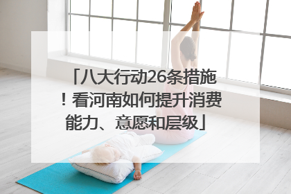 八大行动26条措施！看河南如何提升消费能力、意愿和层级
