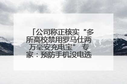 公司称正核实“多所高校禁用罗马仕两万毫安充电宝” 专家：预防手机没电选中等体积产品即可