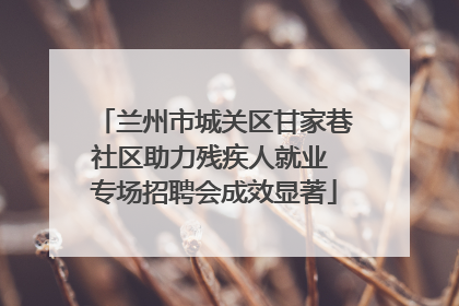 兰州市城关区甘家巷社区助力残疾人就业 专场招聘会成效显著