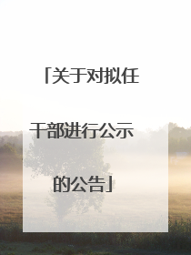 关于对拟任干部进行公示的公告