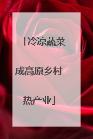 冷凉蔬菜成高原乡村热产业