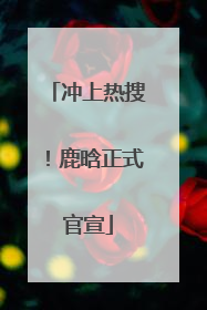 冲上热搜！鹿晗正式官宣