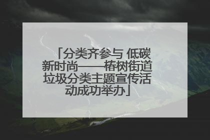 分类齐参与 低碳新时尚——椿树街道垃圾分类主题宣传活动成功举办