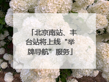 北京南站、丰台站将上线“举牌导航”服务