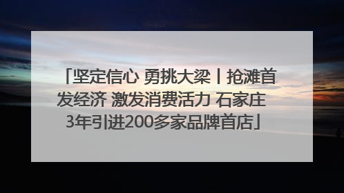 坚定信心 勇挑大梁丨抢滩首发经济 激发消费活力 石家庄3年引进200多家品牌首店