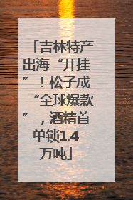 吉林特产出海“开挂”！松子成“全球爆款”，酒精首单锁1.4万吨