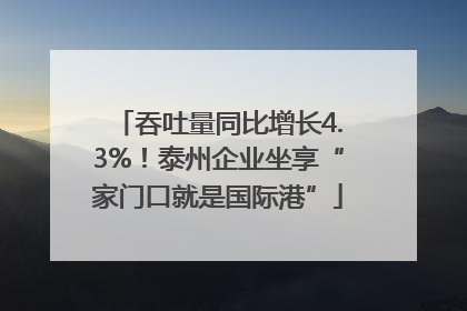 吞吐量同比增长4.3%！泰州企业坐享“家门口就是国际港”