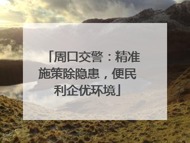 周口交警：精准施策除隐患，便民利企优环境