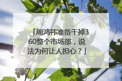 周鸿祎准备干掉360整个市场部，说法为何让人担心？