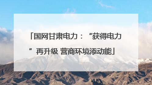 国网甘肃电力：“获得电力”再升级 营商环境添动能