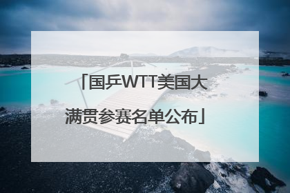 国乒WTT美国大满贯参赛名单公布