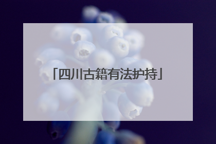 四川古籍有法护持