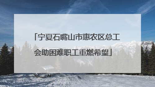 宁夏石嘴山市惠农区总工会助困难职工重燃希望