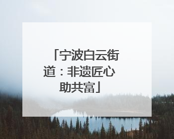 宁波白云街道：非遗匠心助共富