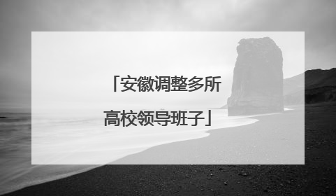 安徽调整多所高校领导班子