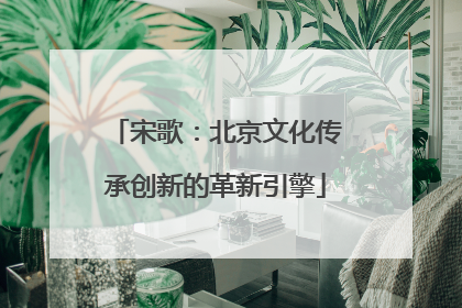 宋歌：北京文化传承创新的革新引擎
