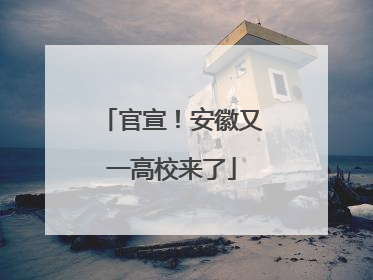 官宣！安徽又一高校来了
