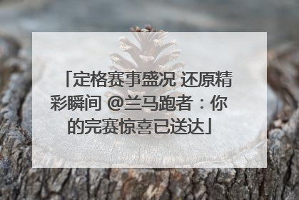 定格赛事盛况 还原精彩瞬间 @兰马跑者：你的完赛惊喜已送达