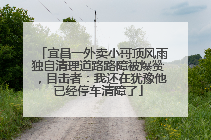宜昌一外卖小哥顶风雨独自清理道路路障被爆赞，目击者：我还在犹豫他已经停车清障了