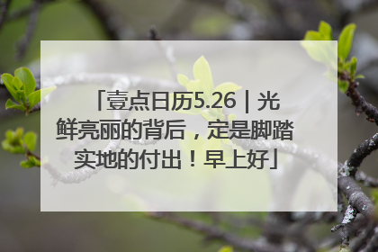 壹点日历5.26｜光鲜亮丽的背后，定是脚踏实地的付出！早上好
