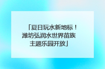 夏日玩水新地标！潍坊弘润水世界苗族主题乐园开放
