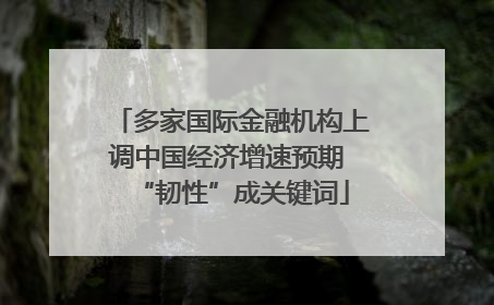 多家国际金融机构上调中国经济增速预期 “韧性”成关键词