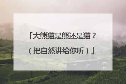 大熊猫是熊还是猫？（把自然讲给你听）