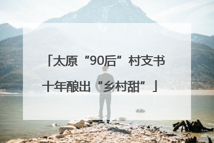 太原“90后”村支书十年酿出“乡村甜”