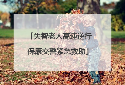 失智老人高速逆行 保康交警紧急救助