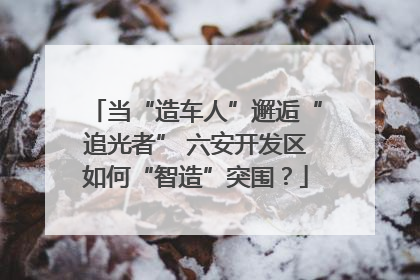 当“造车人”邂逅“追光者” 六安开发区如何“智造”突围？