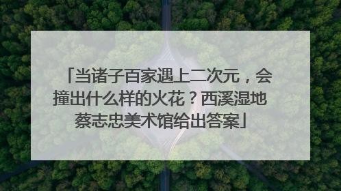 当诸子百家遇上二次元，会撞出什么样的火花？西溪湿地蔡志忠美术馆给出答案