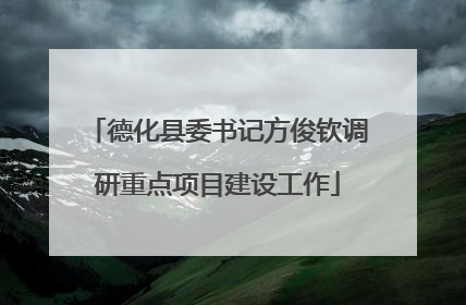 德化县委书记方俊钦调研重点项目建设工作