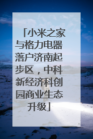 小米之家与格力电器落户济南起步区，中科新经济科创园商业生态升级