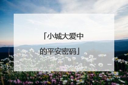 小城大爱中的平安密码