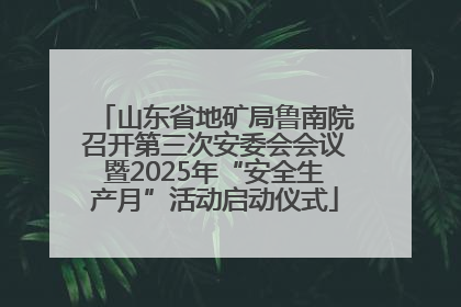 山东省地矿局鲁南院召开第三次安委会会议暨2025年“安全生产月”活动启动仪式