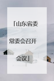 山东省委常委会召开会议