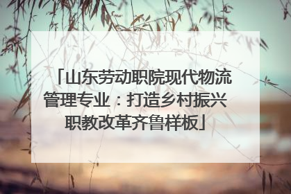 山东劳动职院现代物流管理专业：打造乡村振兴职教改革齐鲁样板