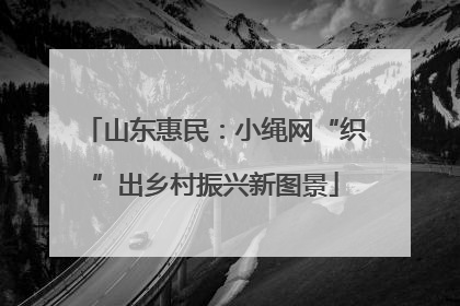 山东惠民：小绳网“织”出乡村振兴新图景