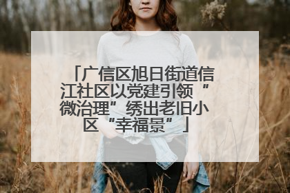 广信区旭日街道信江社区以党建引领“微治理”绣出老旧小区“幸福景”