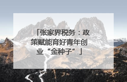 张家界税务：政策赋能育好青年创业“金种子”