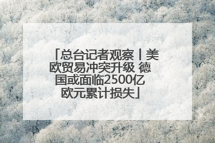 总台记者观察丨美欧贸易冲突升级 德国或面临2500亿欧元累计损失