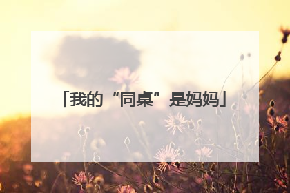 我的“同桌”是妈妈