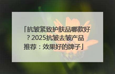 抗皱紧致护肤品哪款好？2025抗皱去皱产品推荐：效果好的牌子