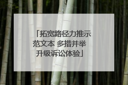 拓宽路径力推示范文本 多措并举升级诉讼体验