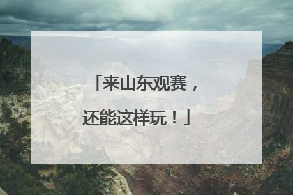 来山东观赛，还能这样玩！