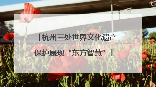 杭州三处世界文化遗产保护展现“东方智慧”