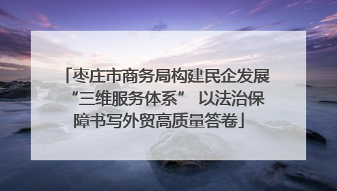 枣庄市商务局构建民企发展“三维服务体系” 以法治保障书写外贸高质量答卷